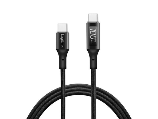 LogiLink CU0181, 1 m, USB C, USB C, USB 2.0, 0,48 Gbit/s, Sort