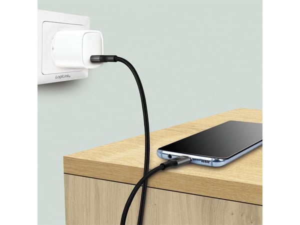 LogiLink CU0181, 1 m, USB C, USB C, USB 2.0, 0,48 Gbit/s, Sort