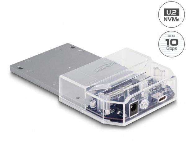 Delock - SSD-dokkingstasjon - 2,5" - Ultra M.2-kort - USB-C 3.2 (Gen 2) - sortering