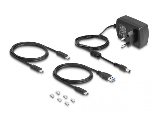 Delock - SSD-dokkingstasjon - 2,5" - Ultra M.2-kort - USB-C 3.2 (Gen 2) - sortering