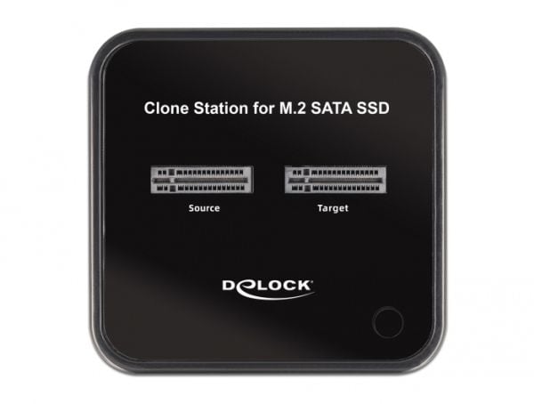 Delock M.2 dockingstasjon for 2 x M.2 SATA SSD med klonefunksjon