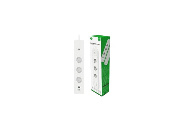WOOX R6132, 3 AC-utganger, Type F (CEE 7/4), 1,5 m, Ledning & Trådløs, Hvit, Hvit