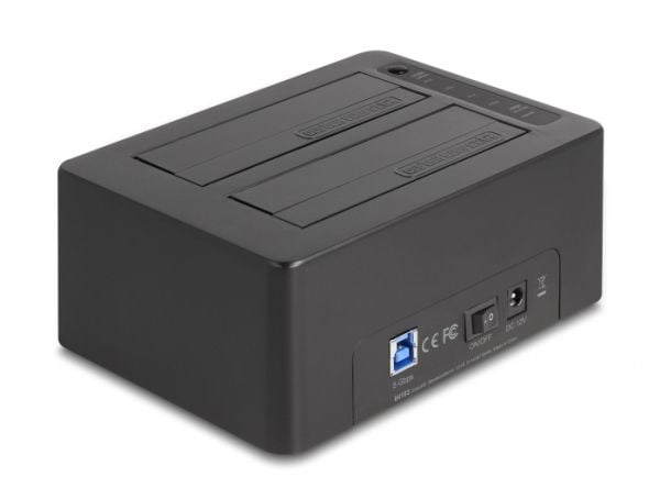 Delock USB dobbel dockingstasjon for 2 x SATA HDD / SSD med klonefunksjon og kortleser + ekstra USB-port