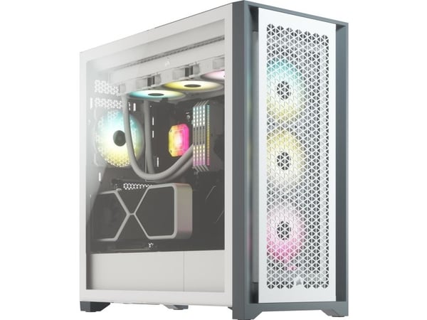CORSAIR iCUE 5000D RGB Airflow - Mid tower - utvidet ATX (E-ATX) - sidepanel med vindu (herdet glass) - ingen strømforsyning (ATX) - ekte hvitt - U...