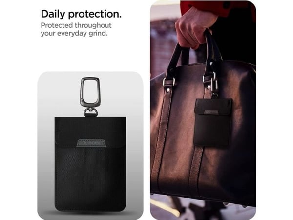 Spigen Pouch Avaimeton RFID Signal Blocker Faraday Cage musta/musta AFA03754