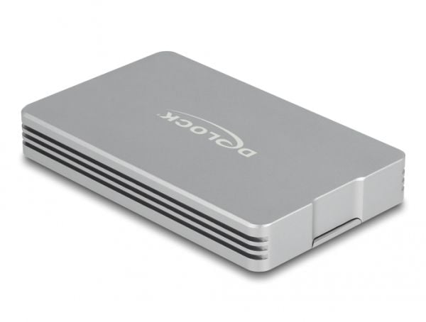 Delock - Drevkabinett - M.2 - M.2 NVMe Card - Thunderbolt 3, Thunderbolt 4, USB4 - sølv