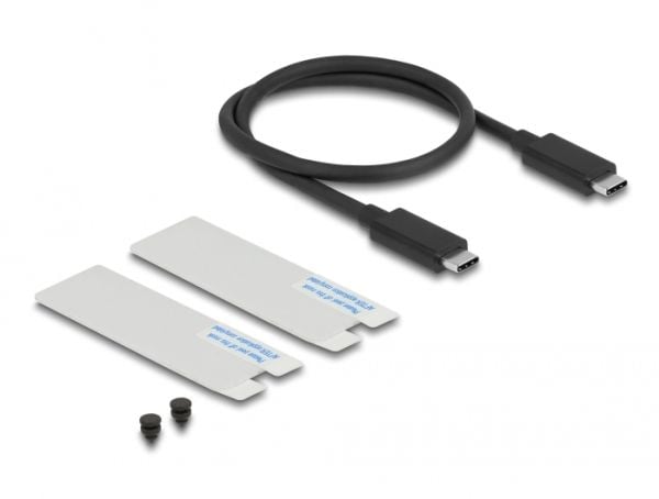 Delock - Drevkabinett - M.2 - M.2 NVMe Card - Thunderbolt 3, Thunderbolt 4, USB4 - sølv