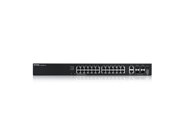 Zyxel XGS2220 Series XGS2220-30 - Switch - L3-tilgang, NebulaFLEX Cloud - Styrt - 24 x Gigabit Ethernet + 6 x 10/100/1000 (opplink) - stasjonær, ra...