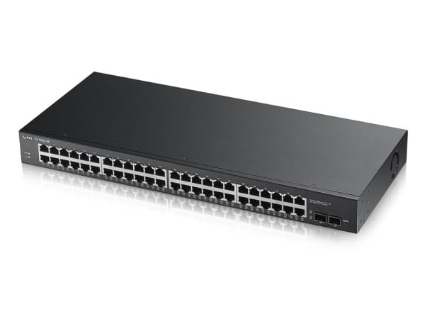 Zyxel GS1900-48 - Switch - smart - 48 x 10/100/1000 + 2 x Gigabit SFP - stasjonær, rackmonterbar, veggmonterbar