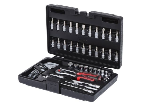 KS Tools 911.0651, Støpselsett, 1/4", 51 hoder, Kromvanadiumstål, 1,35 kg