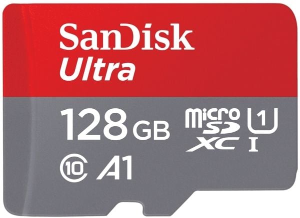 SanDisk Ultra - Flashminnekort (microSDXC til SD-adapter inkludert) - 128 GB - A1 / UHS-I U1 / Class10 - microSDXC UHS-I