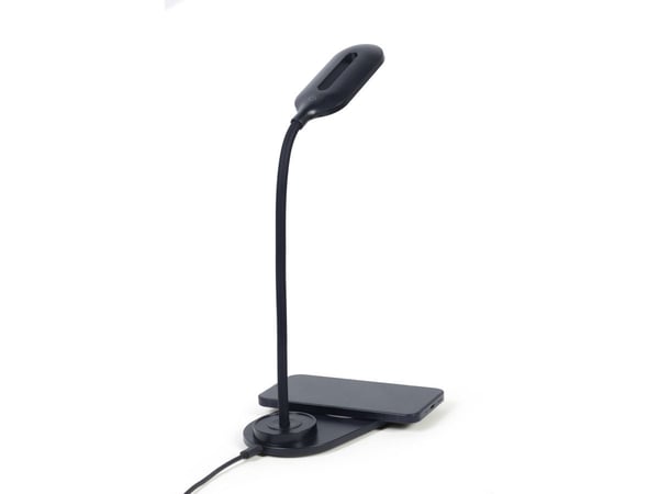 Gembird TA-WPC10-LED-01 - Desk lamp with wireless charger - LED - 15.3 W - kjølig hvit/varm hvit/naturlig hvit lys - 2893-7072 K - svart