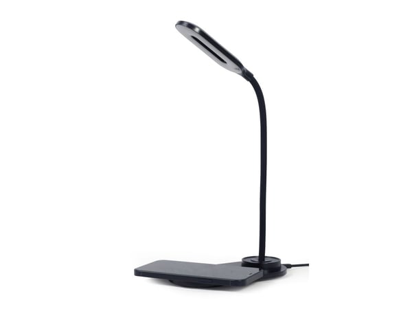 Gembird TA-WPC10-LED-01 - Desk lamp with wireless charger - LED - 15.3 W - kjølig hvit/varm hvit/naturlig hvit lys - 2893-7072 K - svart