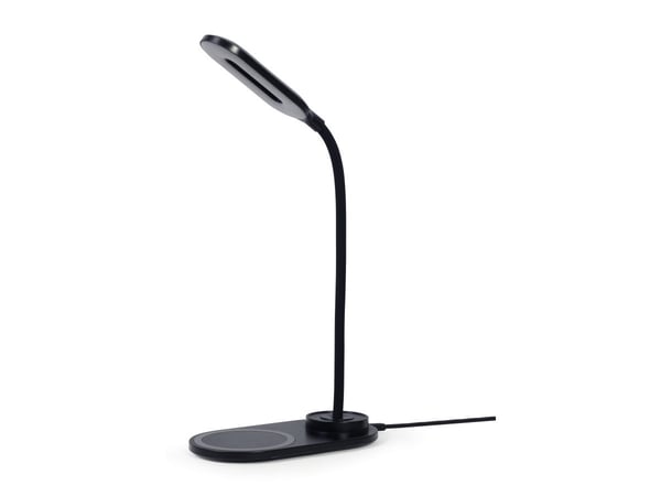 Gembird TA-WPC10-LED-01 - Desk lamp with wireless charger - LED - 15.3 W - kjølig hvit/varm hvit/naturlig hvit lys - 2893-7072 K - svart