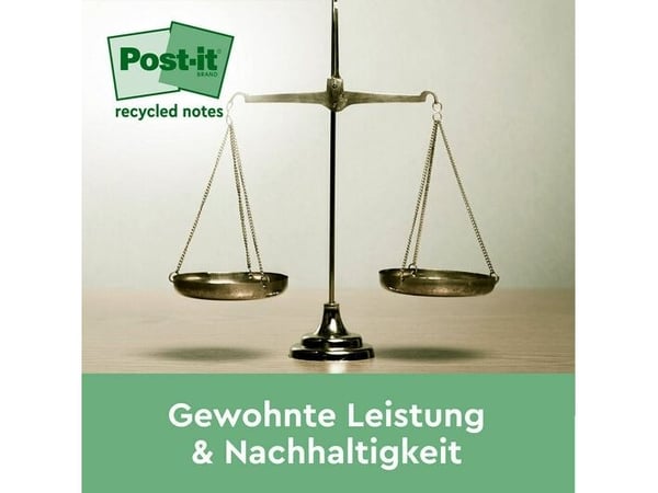 Post-it Super Sticky Resirkulerbar Canarygul 47,6x47,6mm - med 12 stk.