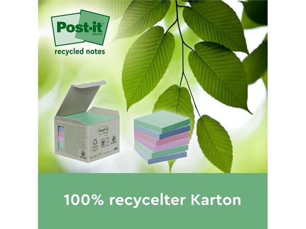 Post-It 7100284780, firkant, Blå, Grønn, Rosa, Lilla, Gult, Papir, 100%, 46,7 mm, 46,7 mm