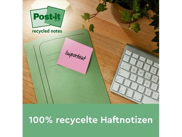 Post-It 7100284780, firkant, Blå, Grønn, Rosa, Lilla, Gult, Papir, 100%, 46,7 mm, 46,7 mm