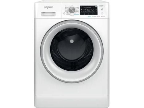 Whirlpool FFWDD 1076258 SV EE, Frontmatet, Frittstående, Hvit, Venstre, Sølv, Hvit, Rotasjon, Berøringskontroll