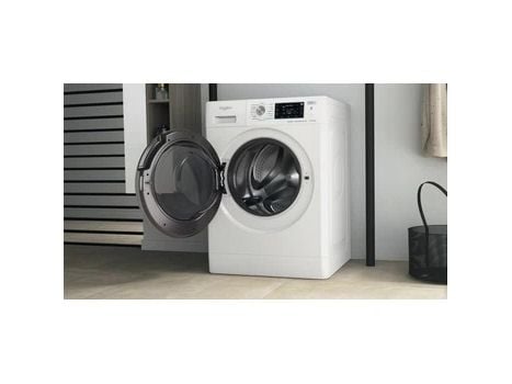 Whirlpool FFWDD 1076258 SV EE, Frontmatet, Frittstående, Hvit, Venstre, Sølv, Hvit, Rotasjon, Berøringskontroll