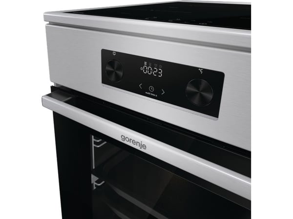 Gorenje 740742, Frittstående komfyr, Rustfritt stål, Rotasjon, Sensor, Sølv, Metall, Rustfritt stål, Front