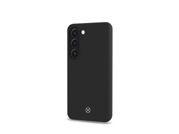 Celly Cromo - Baksidedeksel for mobiltelefon - termoplast-polyuretan (TPU), silikonbelegg - svart - for Samsung Galaxy S23