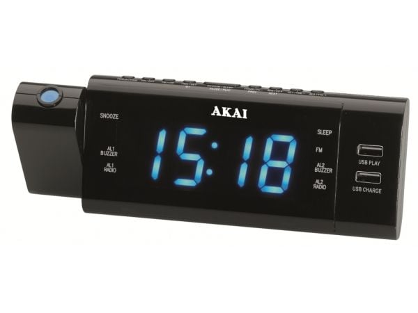 Akai ACR-3888, Kello, Digitaalinen, AM, FM, PLL, LED, 3,05 cm (1.2"), Musta