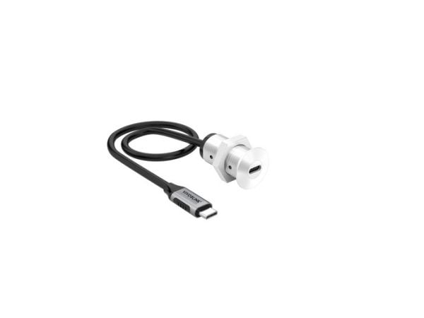 VivoLink - USB-kabel - 24 pin USB-C (hann) til 24 pin USB-C (hunn) desk socket - USB 3.2 Gen 2 - 5 - 20 V - 5 A - 30 cm - 4K 30Hz støtte - hvit
