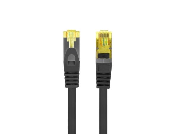 Lanberg - Koblingskabel - RJ-45 (hann) til RJ-45 (hann) - 6 mm - S/FTP - CAT 6a - halogenfri, formstøpt, uten hindringer, flertrådet - svart, RAL 9004