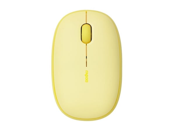 Rapoo M660 Silent, Ambidekstriøs, Optisk, RF trådløs + Bluetooth, 1300 DPI, Gult