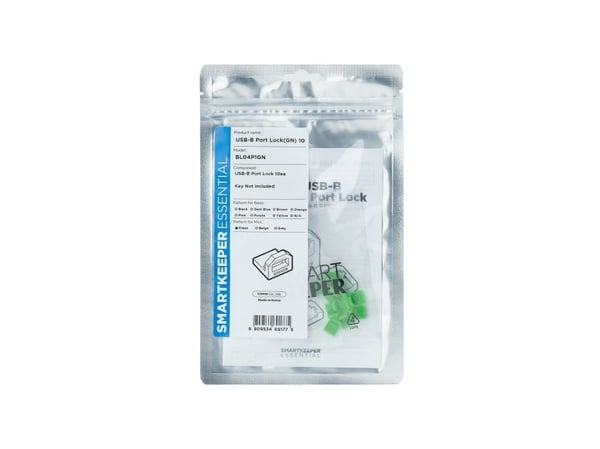 Smartkeeper BL04P1GN, Portblokker, USB Type-B, Grønn, Plast, 10 stykker, Polybag