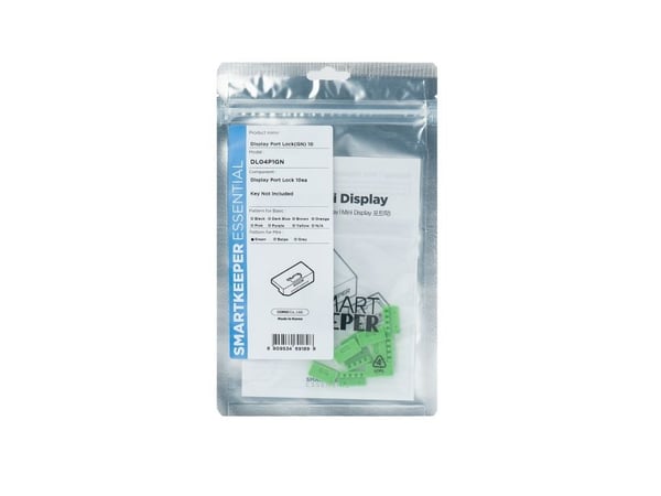 Smartkeeper DL04P1GN, Portblokker, DisplayPort, Grønn, 10 stykker, Polybag, 16 mm