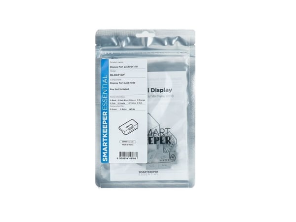 Smartkeeper DL04P1GY, Portblokker, DisplayPort, Grå, 10 stykker, Polybag, 16 mm
