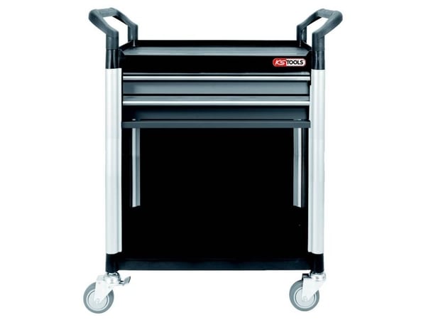 KS Tools 800.0031 servicevogn i plast, produsentfarge: sort/sølv