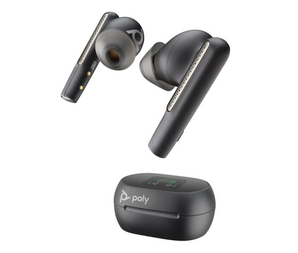 HP Poly Voyager Free 60+ UC M kullsvarte øreplugger +BT700 USB-C-adapter +Ladeetui for berøringsskjerm, Trådløs, Samtaler/musikk, Hodesett, Svart