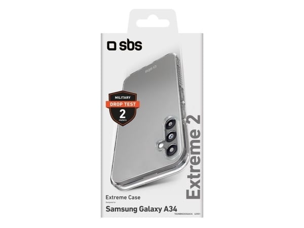 SBS Extreme X2, Etui, Samsung, Galaxy A34, 16,8 cm (6.6"), Gjennomsiktig