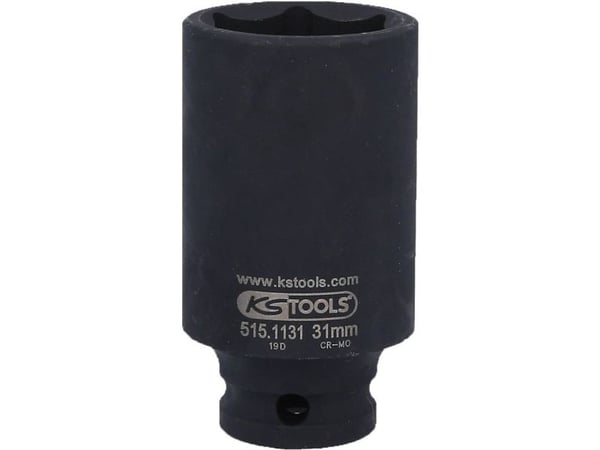 KS Tools 515.1131, Kraftpipe, Sort, 1 hoder, 1/2", Metrisk, 31 mm