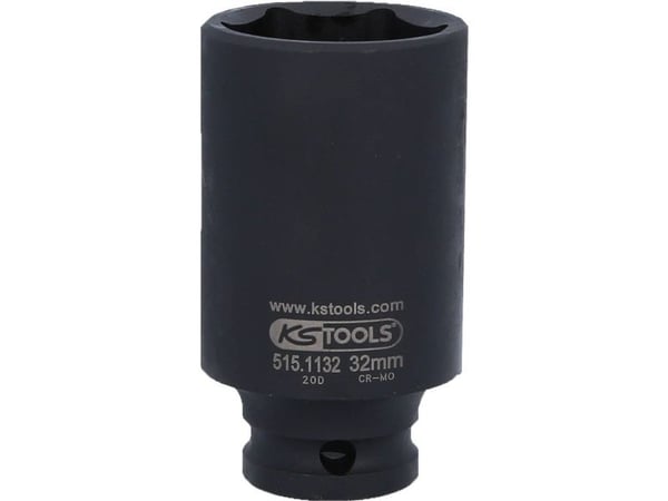 KS Tools 515.1132, Kraftpipe, Sort, 1 hoder, 1/2", Metrisk, 32 mm