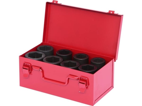 KS Tools 515.0308, Støpselsett, 1", 8 hoder, Krom-molybden-stål, ISO 1174, DIN 3121, 4,2 kg