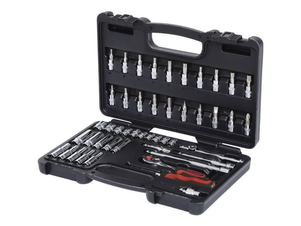 KS Tools 918.0847, Hylssats, 1/4", Brittiska standardmått, 47 huvuden, Kromvanadinstål, 1,13 kg