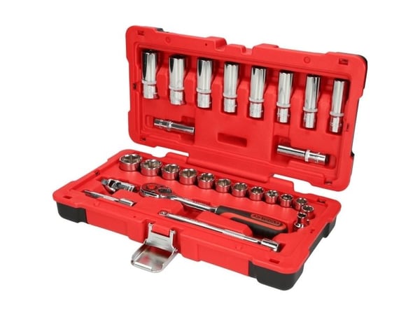 KS Tools 958.0627, Støpselsett, 3/8", 27 hoder, Kromvanadiumstål, 2,64 kg