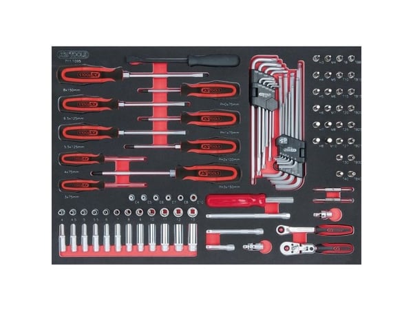 KS Tools 711.1095, Pistorasiasarja, 95 pää(t), Kromivanadiini-teräs, 3,72 kg