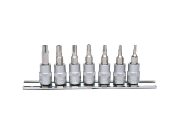 KS Tools 911.1460, Støpselsett, 1/4", 7 hoder, Kromvanadiumstål, DIN 3120, ISO 1174, 160 g