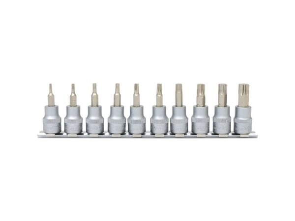 KS Tools 911.3935, 10 stykker, Torx, Kromvanadiumstål, DIN 3120, ISO 1174, 50 mm, 410 g