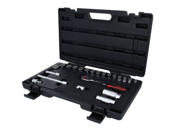 KS Tools 911.3995, Støpselsett, 3/8", 22 hoder, Kromvanadiumstål, 2 kg