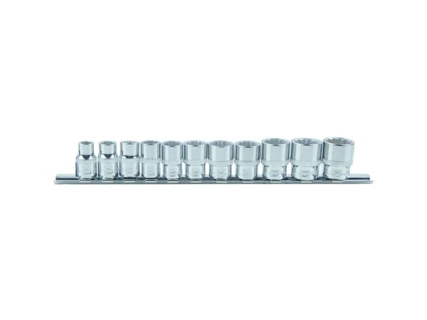 KS Tools 918.0601, Hylssats, 3/8", 11 huvuden, Kromvanadinstål, DIN 3120, ISO 1174, DIN 3124, ISO 2725, 750 g