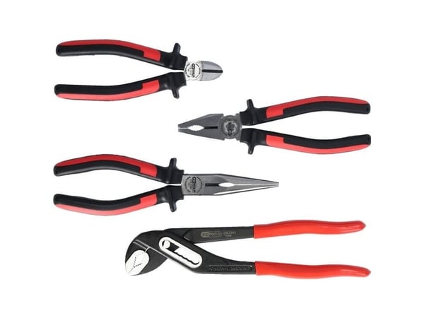 KS Tools 115.1004, Tangsett, Kromfarget, Sort, Rød, 1,44 kg