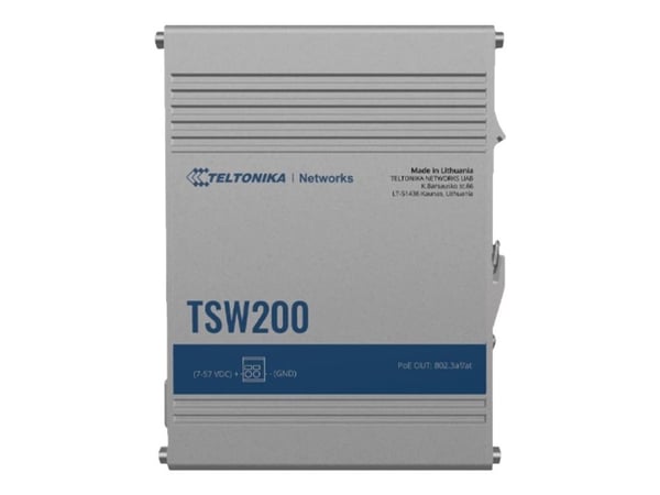 Teltonika TSW200 - Switch - ej hanterad - 8 x 10/100/1000 (PoE) + 2 x SFP - stationär - PoE (240 W) - Likström