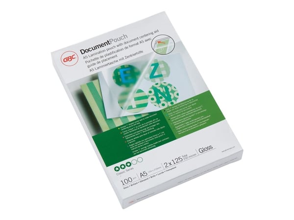 Lamineringslomme GBC A5 125 micron klar (100 stk.)