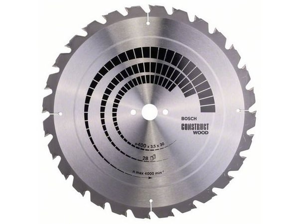Bosch Construct Wood - Sirkelformet sagblad - for tre med spiker, construction wood with mortar and nails - 400 mm - 28 tenner