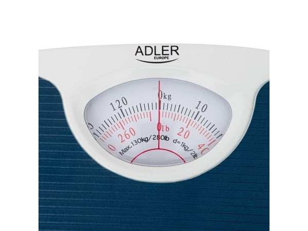 Adler AD 8151B, Mekanisk personvekt, 130 kg, 1 kg, Blå, kg, lb, firkant